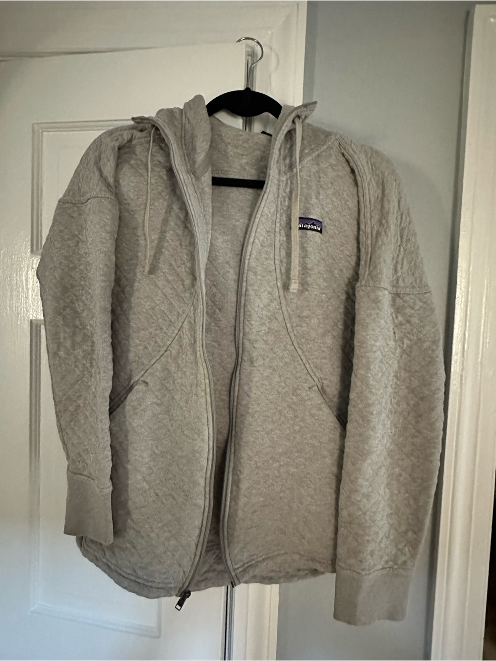 Patagonia Light Gray Quilted Full-Zip Hoodie - Picture 2 of 7